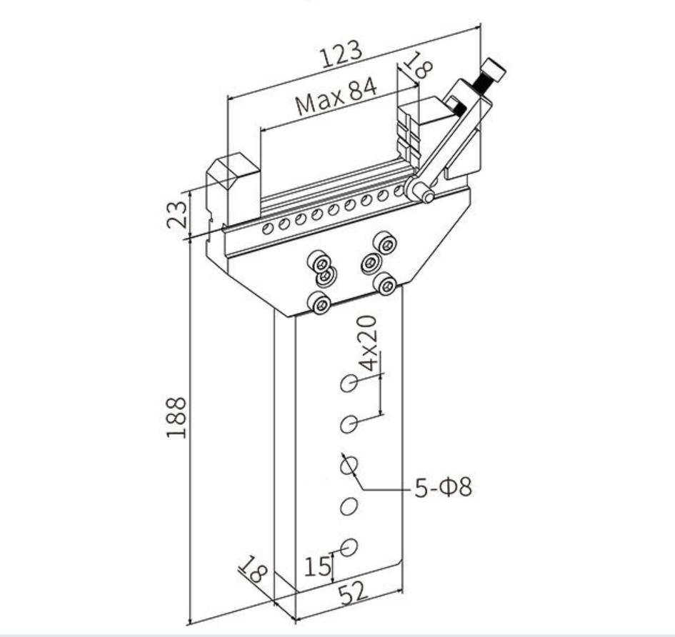 WEDM vise adjustable