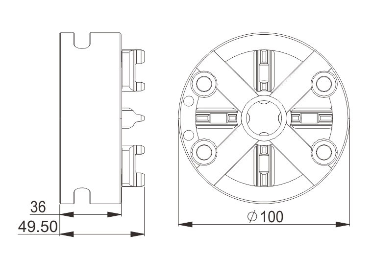 D100 type single head manual chuck ER-036345